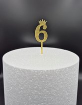 Taarttopper - Cijfer Small (11 cm) - zes - 6 - Taartdecoratie - Cake Topper - getal - voor leeftijd: 16 / 26 / 36 / 46 / 56 / 60 / 61 / 62 / 63 / 64 / 65 / 66 / 67 / 68 / 69 / 76 / 86 / 96