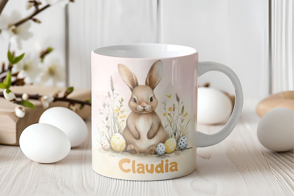 Pasen mok | beker met naam, tafel decoratie Pasen, Pasendecoratie, pasen decoratie, paasdecoratie keramiek, paaseieren decoratie, paashaas, pasen kinderen, pasen versiering | paastakken | paasdecoratie landelijk |