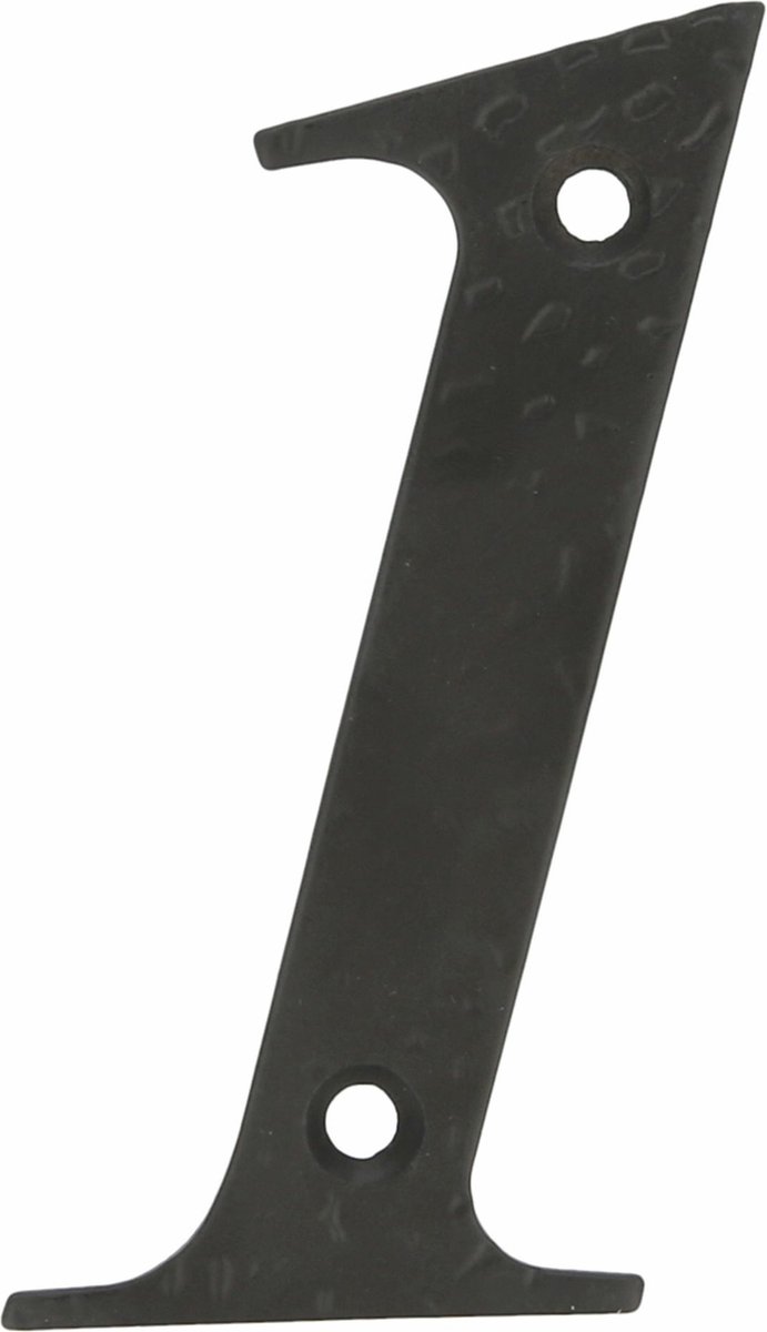 AMIG Huisnummer 91 - massief gesmeed staal - 10cm - incl. bijpassende schroeven - zwart