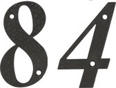 AMIG Huisnummer 84 - massief gesmeed staal - 10cm - incl. bijpassende schroeven - zwart