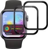 Screenprotector Geschikt voor: Apple Watch 45mm Series 9/8/7 - ultraheldere beschermfolie van gehard glas - 3D volledige dekking, 9H hardheid - bubbelvrij - 2 stuks
