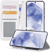 Étui adapté pour Samsung A55 Case Book Case Cover Wallet Cover Walletcase - Étui adapté pour Samsung Galaxy A55 Case Bookcase Case - Wit.
