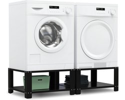 Bodo® - Wasmachine Verhoger - Dubbel - Kast - Ombouw met Plank - Zwart - 127x54x31cm