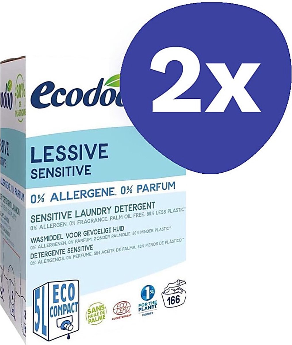Goedkoopste Ecodoo Hypoallergeen Vloeibaar Wasmiddel 5L (166 wasbeurten) (2x 5L