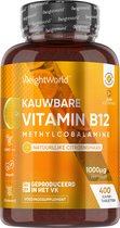 WeightWorld Vitamine B12 kauwtabletten - Vitamine B12 1000 mcg - 400 vegan tabletten voor meer dan 1 jaar voorraad - Natuurlijke citroensmaak
