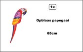 Opblaasbare papegaai 65cm - Tropical thema feest hawai party beach feest strand jungle festival