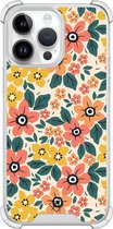 Casimoda® hoesje - Geschikt voor iPhone 14 Pro Max - Blossom - Shockproof case - Extra sterk - TPU/polycarbonaat - Multi, Transparant