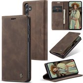 CaseMe Book Case - Geschikt voor Samsung Galaxy A35 Hoesje - Donkerbruin