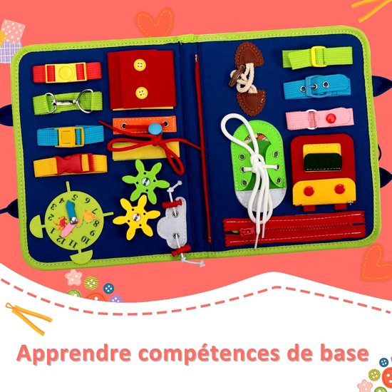 LEADSTAR Busy Activity Cube,babymotorische kubus vanaf 1 jaar meisje jongen,drukke kubus vanaf 18 maanden voor fijne motoriek voorschoolse leren geschenk,activiteitenkubus baby Montessori speelgoed