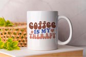 Mok Coffee is my therapy - CoffeeLovers - Gift - Cadeau - MorningBrew - CaffeineAddict - CoffeeTime - KoffieLiefhebbers - KoffieTijd - KoffieVerslaving - EspressoKunst