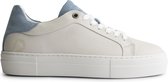 Travelin' Santec Leren Damessneakers - Veterschoenen - Wit/Blauw leer