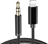 Câble Aux iPhone Car - iPhone Lightning vers Prise Casque Audio Câble Aux - 3,5 mm - 1 Mètre - TPU Zwart