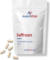 Saffraan - 120 Vegan Capsules - 50 mg - Gestandaardiseerd op 3% Safranal en 3,5% Crocine - AvantVital - Voedingssupplementen