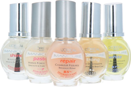 L'Oréal Manicure Nailcare Set - repair-strong-shine-white-pastel