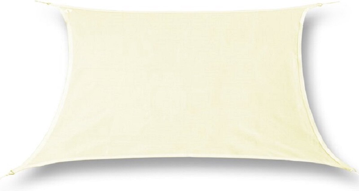 Schaduwdoek - 5x3 m - cremekleur - waterafstotend - Hanse - met rvs ringen - 500x300cm