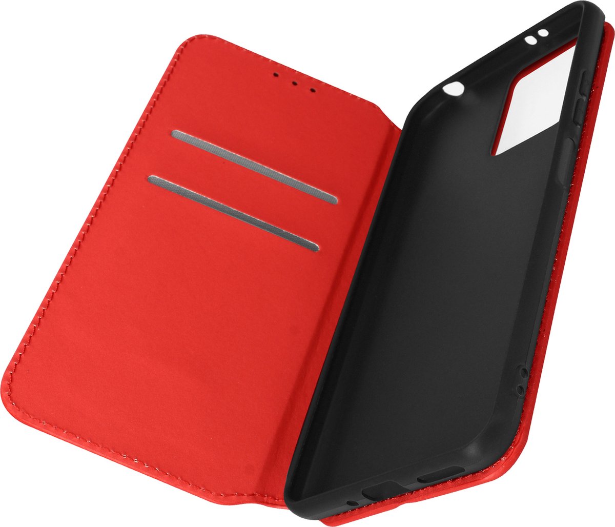 Hoes geschikt voor Redmi Note 12 Pro 12 Pro PlusPortefeuille Videosteun rood