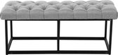 CLP Amun - Zitbank - Zwart frame - Stof grijs 100 cm
