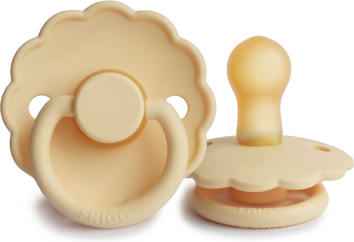 Goedkoopste Frigg Daisy Latex Fopspeen 0-6M | Pale Daffodil