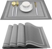 4x set de table gris 30x45cm lot de 4 résistant à l'eau