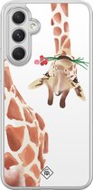 Casimoda® hoesje - Geschikt voor Samsung Galaxy A34 - Giraffe - 2-in-1 case - Schokbestendig - Giraffe - Verhoogde randen - Bruin/beige, Transparant