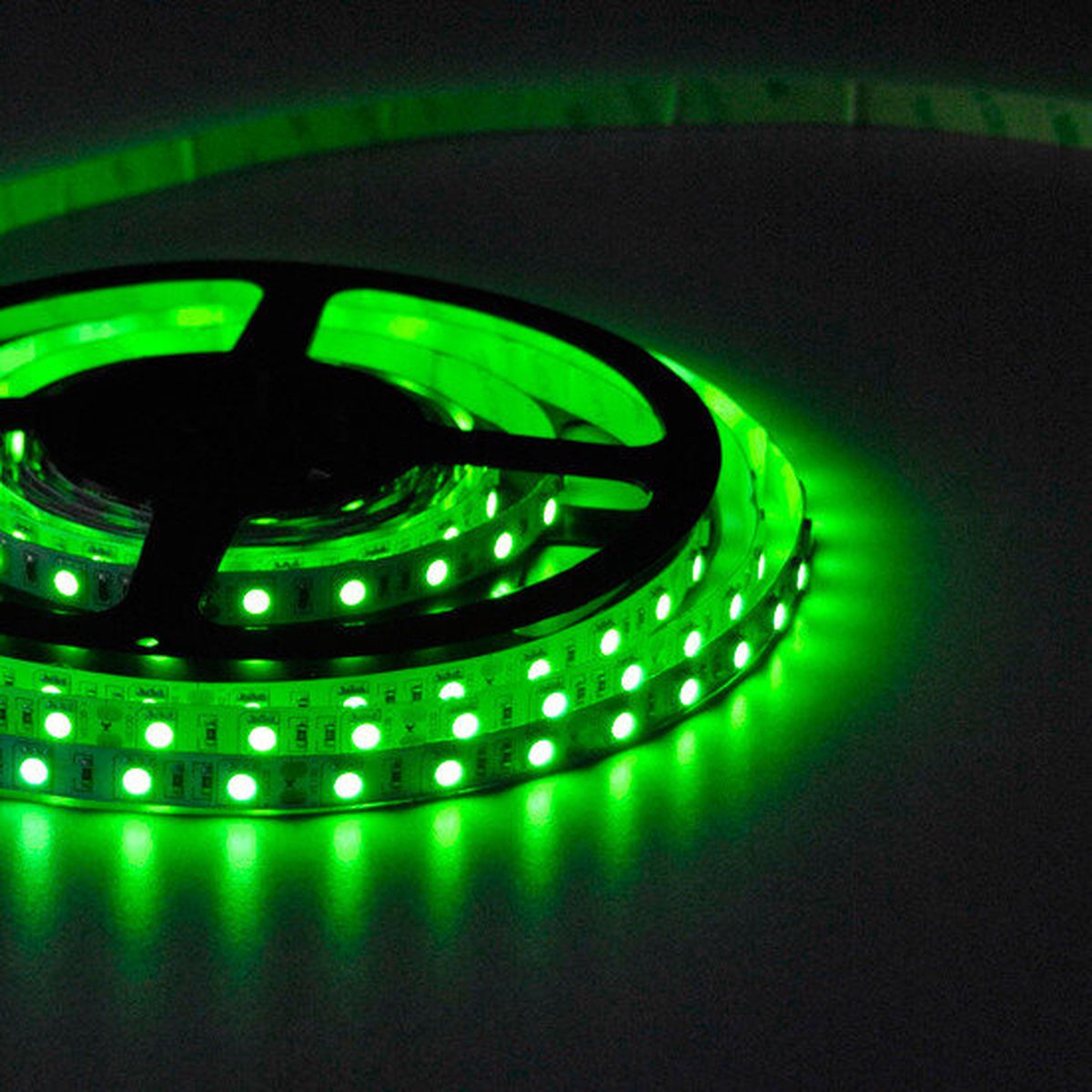 LED Outlet LED Strip 5050 060 leds/mtr IP20 GREEN 14.4W 12V PCB 10mm Groen