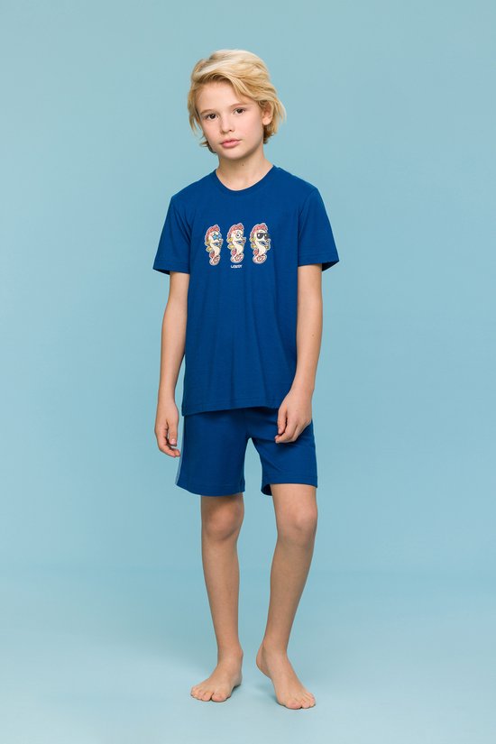 Woody Garçons- Pyjama pour homme bleu foncé - taille XXL