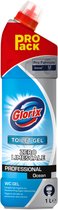 6x Glorix Professional Toiletreiniger Ocean zonder Chloor/Bleek Pro Formula 1 liter