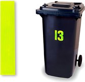 Reflecterend huisnummer kliko sticker - nummer 1 - geel - container sticker - afvalbak nummer - vuilnisbak - brievenbus - CoverArt
