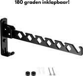 Kledinghaak - Inklapbaar - Zwart - 35 cm - Muurbevestiging - Kapstok - Kledinghanger- Droogrek