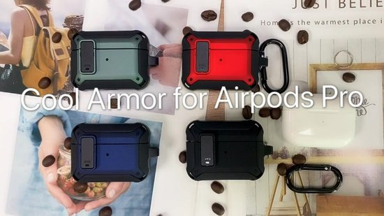 Coque De Protection Pour AirPods Pro 1 Et 2 - Avec Stylo Nettoyage, Mousqueton Et Verrou Sécurisé, Antichoc, Vert - 8