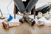Gekleurde chaos sok | Hektisch patroon | Multi-color | Onesize fits all | Herensokken en damessokken | Leuke, grappig sokken | Funny socks that make you happy | Sock & Sock
