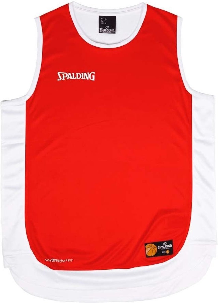 Spalding Hustle Basketbalshirt Heren - Rood / Wit | Maat: M