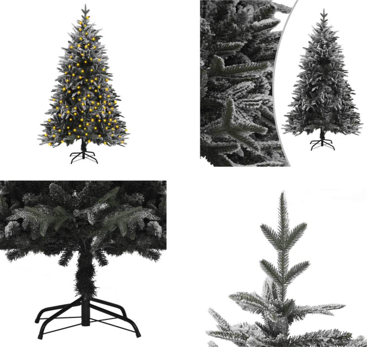 vidaXL Kunstkerstboom met LED's en sneeuw 120 cm PVC en PE - Kunstkerstboom - Kunstkerstbomen - Kerstboom - Kerstdecoratie