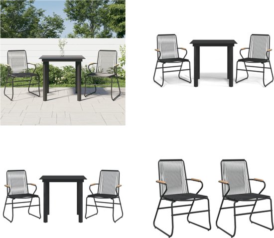 Tuinset Ronde tuintafels 4 personen 125 cm Wicker/Aluminium/Aluminium