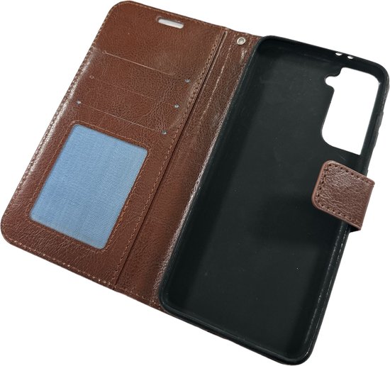Samsung Galaxy S22 S901 case book case + 2 pièces Glas Screen Protector marron