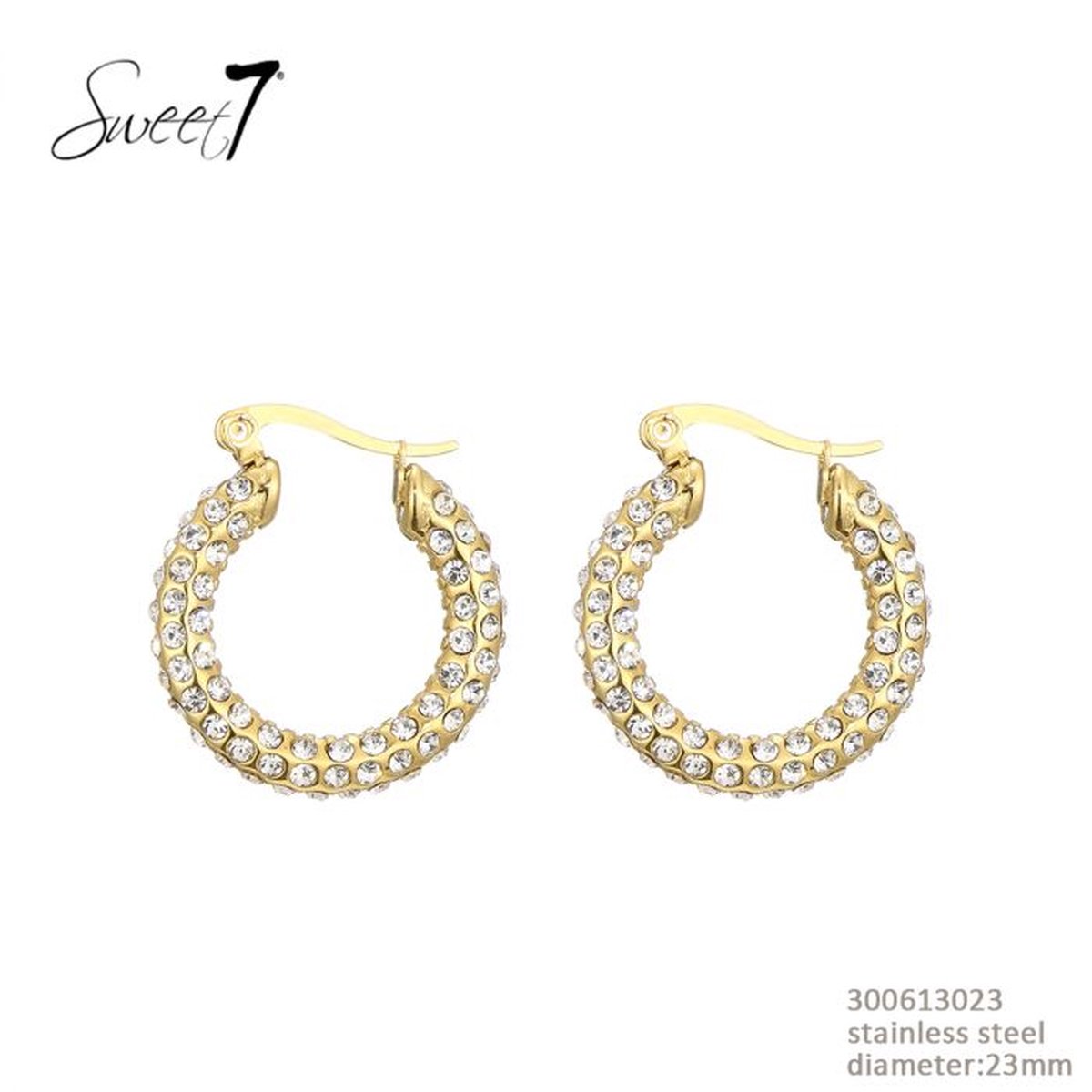 Oorbel strass - goud