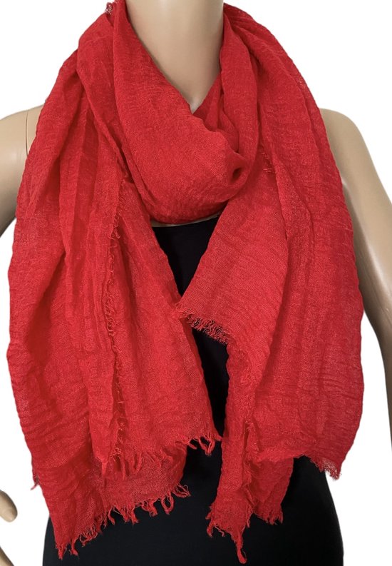 Dames effen kleur sjaal rood