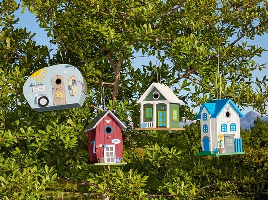 vogelhuis - vogelhuisje - vogelhuisje in de vorm van een caravan - tuin - Merkloos