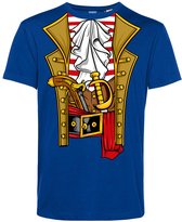 T-shirt Piraten Kostuum | Carnavalskleding heren | Carnaval Kostuum | Foute Party | Blauw | maat 5XL