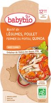 Babybio Gesmoorde Groenten Kip Quinoa 12 Maanden + Biologisch 2 x 200 g Kommen
