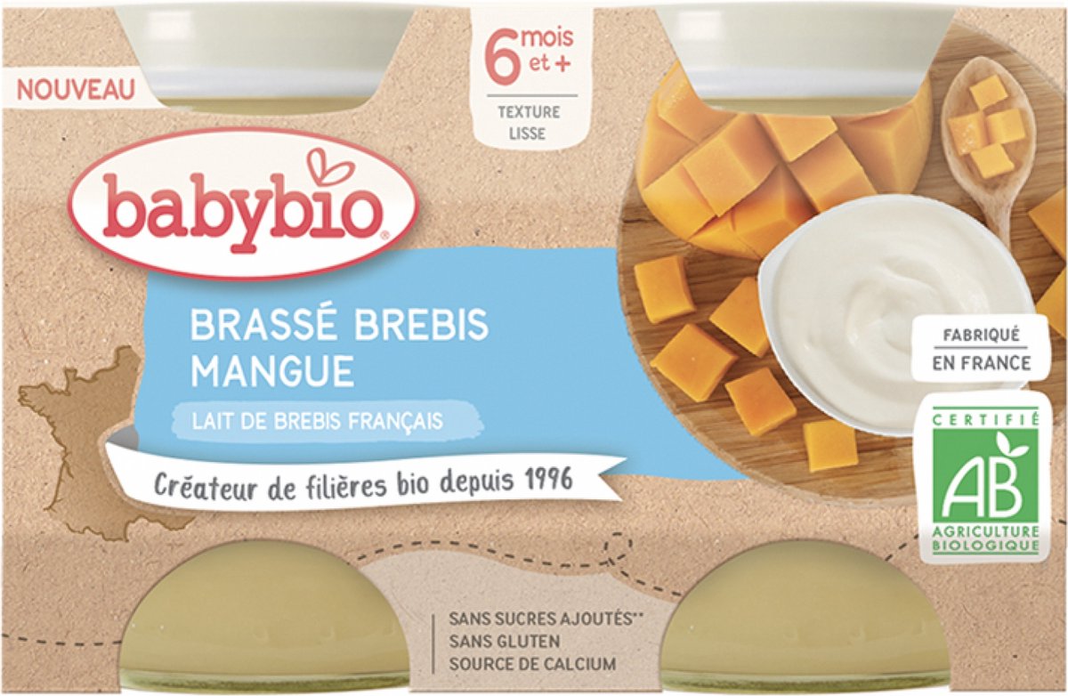 Goedkoopste Babybio Gebrouwen Ooi Mango 6 Maanden en Biologisch 2 x 130 g Potjes