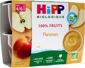 HiPP 100% Fruit Appels van 4/6 Maanden Biologisch 4 Potten
