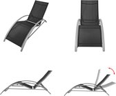 vidaXL Ligbed aluminium zwart - Ligstoel - Ligstoelen - Lig Stoel - Lig Stoelen