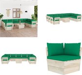 vidaXL 10-delige Loungeset met kussens pallet vurenhout - Loungeset - Loungesets - Tuinset - Tuinsets