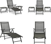vidaXL 3-delige Loungeset textileen en aluminium zwart - Loungeset - Loungesets - Lounge Set - Lounge Sets