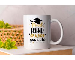 Mok Proud Friend of a 2024 Graduate - GraduationDay - Gift - Cadeau - CapsOff - DiplomaDiaries - TasselTurned - GraduationJoy - Afgestudeerd - DiplomaDag - HoedAf - Trosteurn