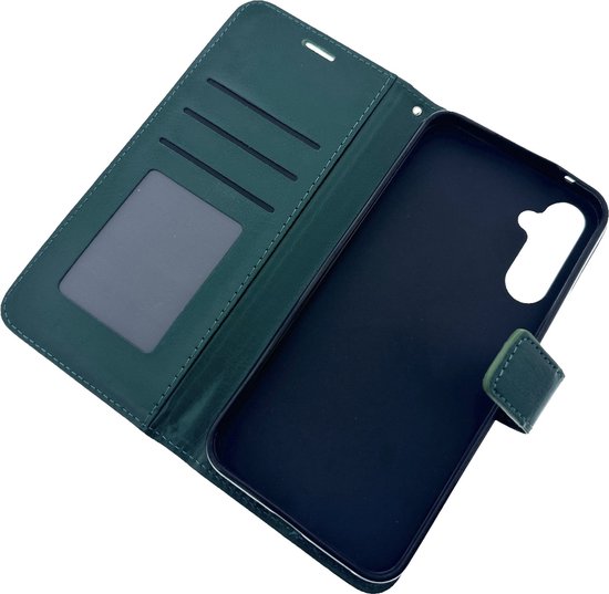 Étui Bookcase Portefeuille + Lot de 2 Glas Adapté à : Samsung Galaxy A14 - 4G & 5G - Vert