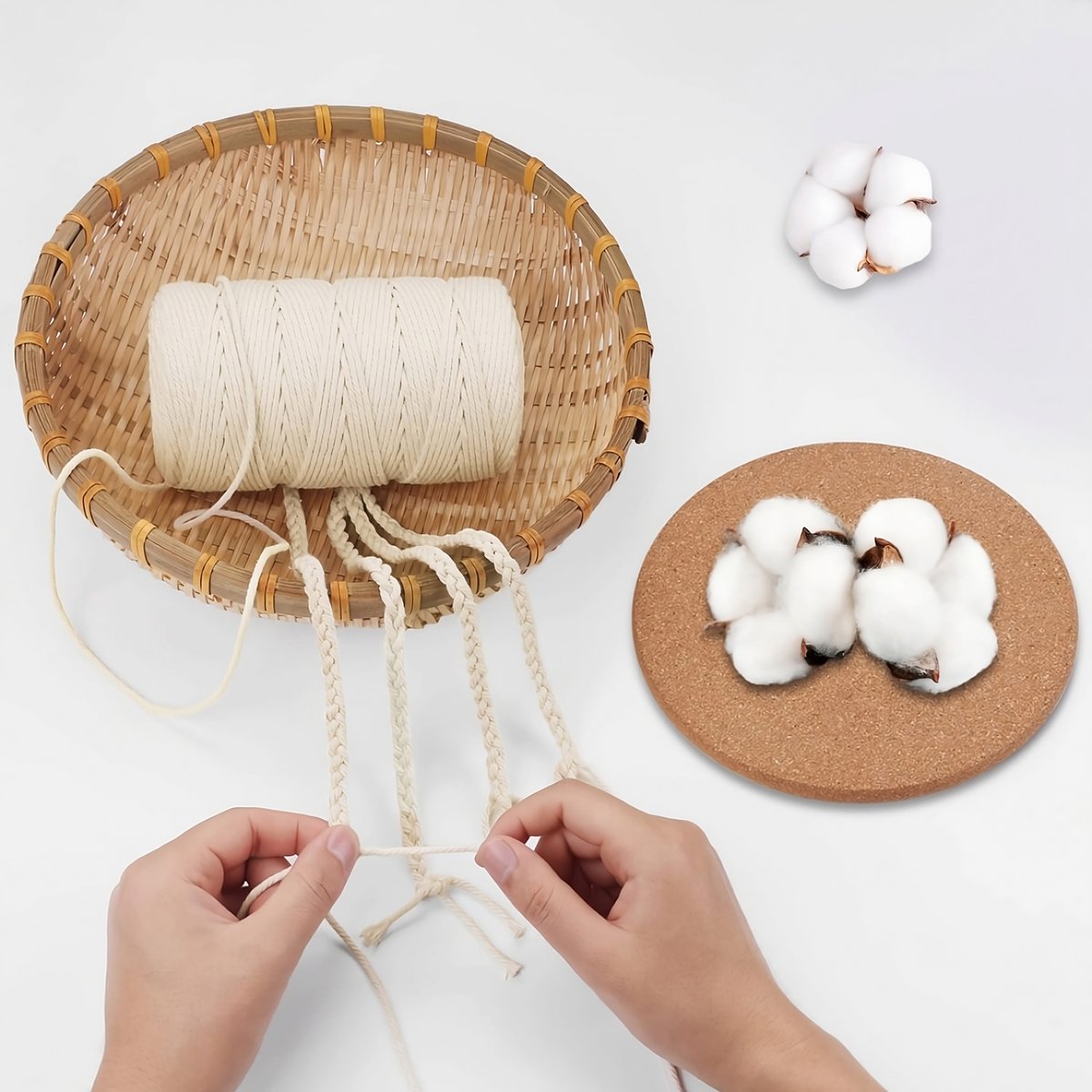 300 Meter 3mm Macramé Touw Compleet Pakket met Houten Ringen en Kralen - Hobby DIY Natuurlijk Katoen Koord\Garen voor Wandkleed en Plantenhanger Zelf Maken - Volwassen\ Kinderen Knutselen Set voor Macramé en Sieraden Handwerk- Incl. E-boeken — afbeelding 9