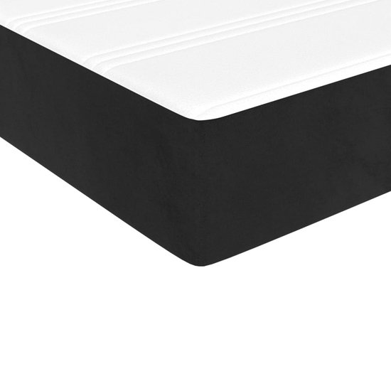 vidaXL Boxspring avec matelas Velours Noir 140x200 cm - Boxspring - Sommiers - Lit - Meubles de couchage