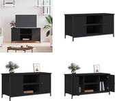 vidaXL Tv-meubel 100x40x50 cm bewerkt hout zwart - Tv-meubel - Tv-meubels - Kast - Dressoir